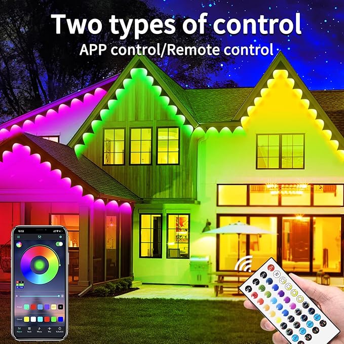 300FT Permanent Outdoor Lights, IP67 Waterproof LED Lights, App/Remote Control - Image 2