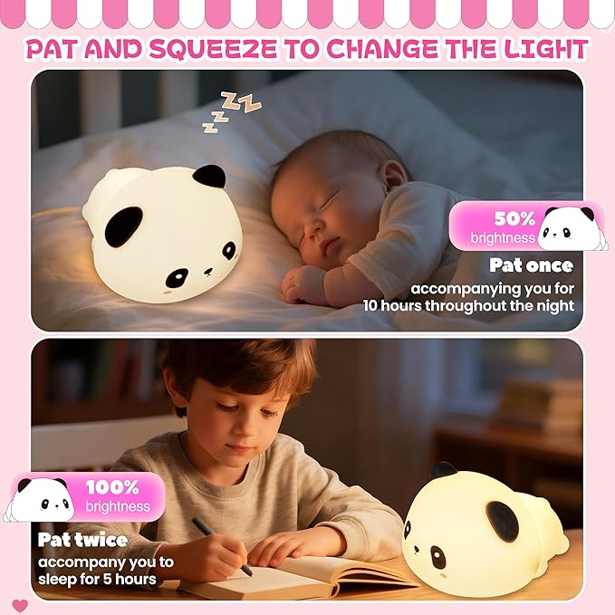 Night Light for Kids, Rechargeable Dimmable Silicone LED Nightlight - Image 5