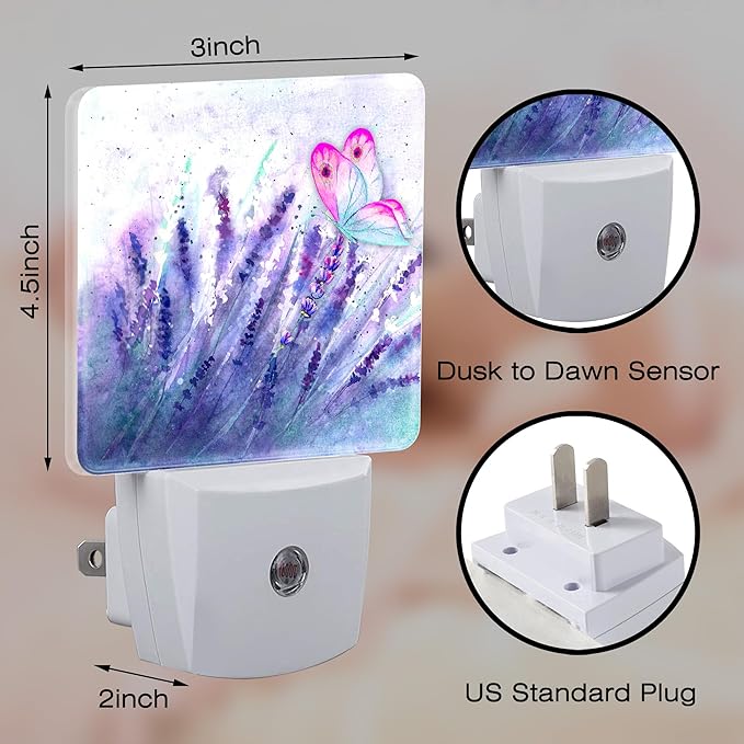 Lavender with Pink Butterfly Night Light - Image 2