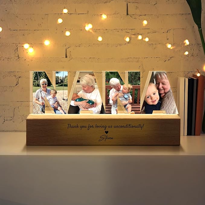 Personalized Nana Photo Collage LED Night Light, Custom Photo, Quote & Name - Image 3