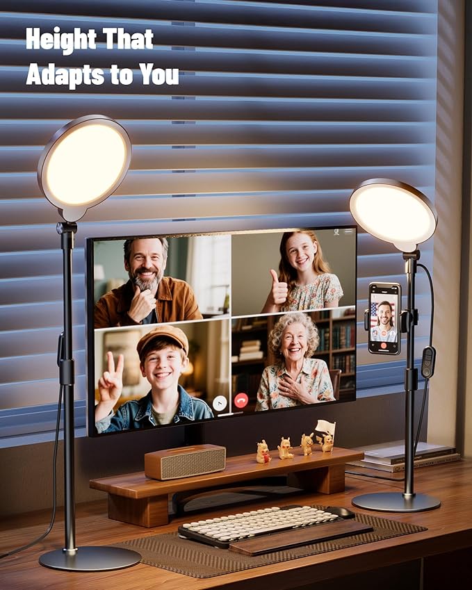 7" Ring Light with Stand for Desk, 3000K-6500K, 30 Lighting Modes for Video - Image 7