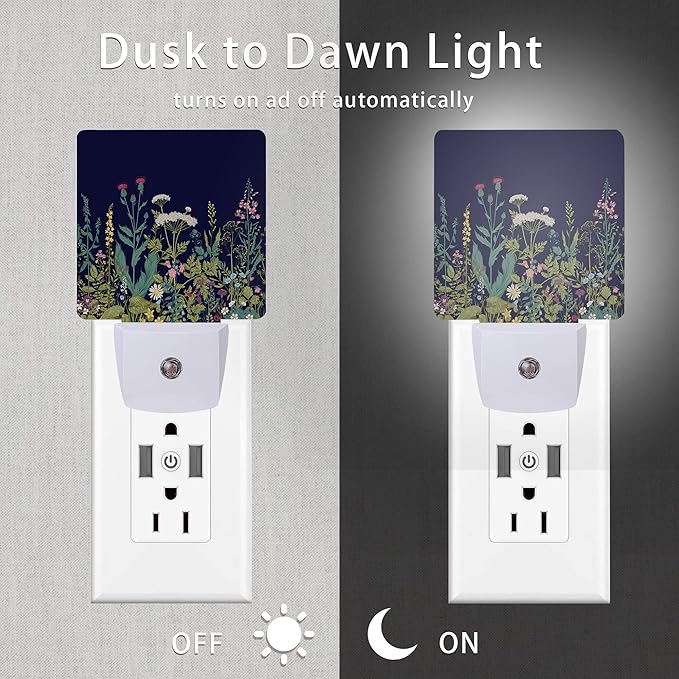 Herbs and Wild Flowers Night Light, Night Lights Plug into Wall 0.5W Sleep - Image 3