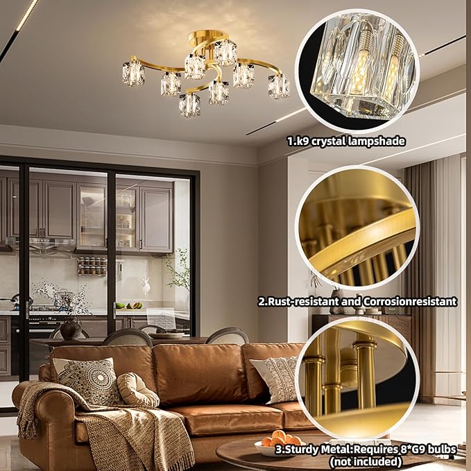 Semi Flush Mount Ceiling Light Fixture - Image 7