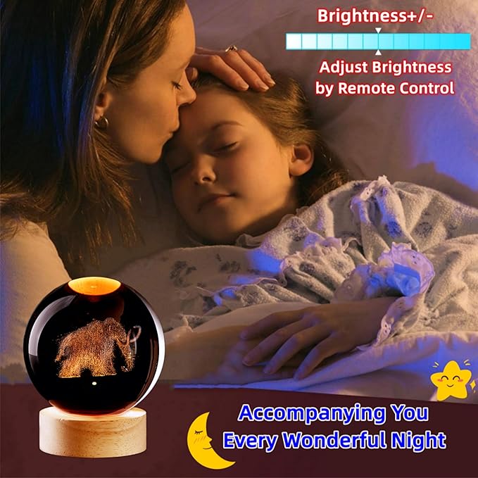Large Elephant Crystal Ball Night Light - Image 3