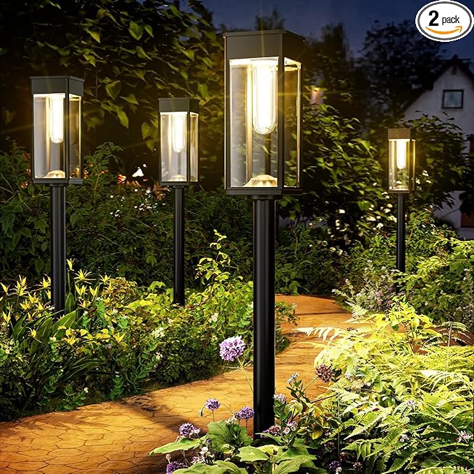 Solar Pathway Lights Outdoor, 2 Pack Bright Solar Lights Outdoor, IP65 by Professionalproductionofsolarlightsoutdoor%EF%BC%9A%EF%BC%89