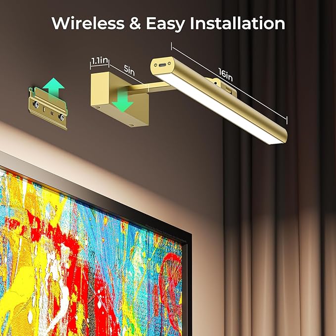 Wireless Picture Lights for Wall, Battery Operated Wall Light for Painting - Image 7