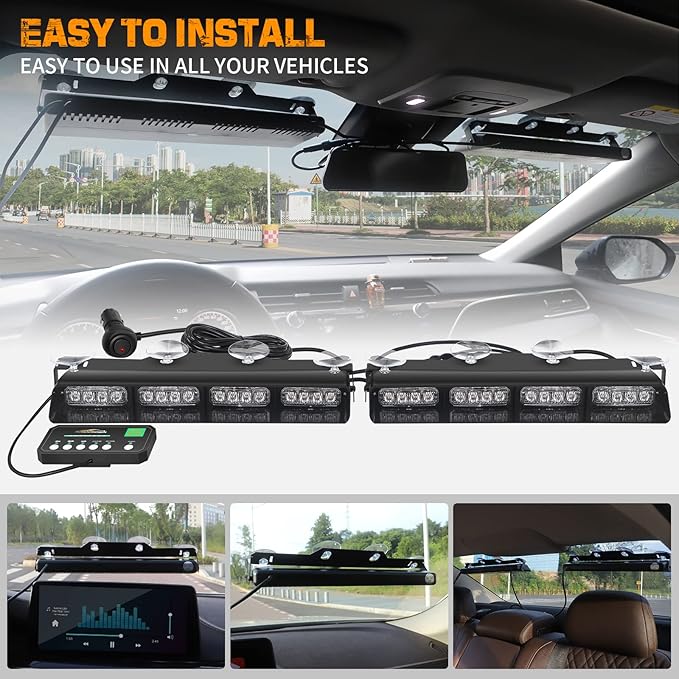 XRIDONSEN White Emergency Dash Strobe Lights Safety Flashing Warning Hazard - Image 4