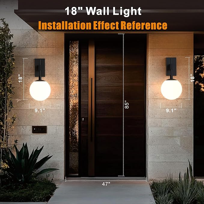 Hyunbae Outdoor Wall Sconce, 18.9" Large Size Wall Light, Exterior Light - Image 8