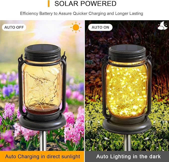4 Pack Hanging Solar Lantern Lights, Gifts - Image 2