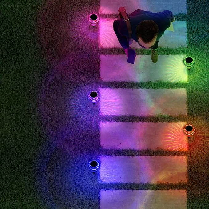 Solar Lights Outdoor Pathway Waterproof 12 Pack Color Changing LED Acrylic - Image 7