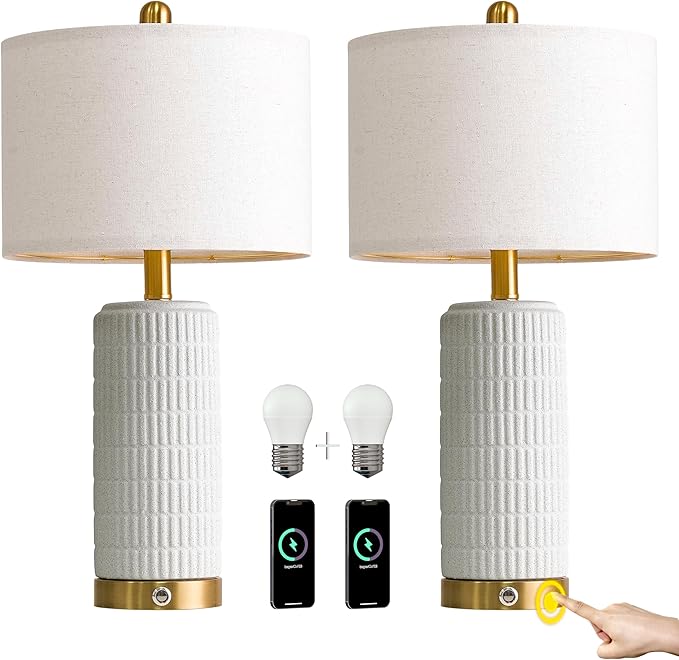 PoKat Stone-Like Ceramic Table Lamps - Image 8