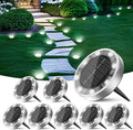 Peasur Solar Ground Lights Outdoor, 8 Pack Flat Solar Powered Disc Lights by Peasur