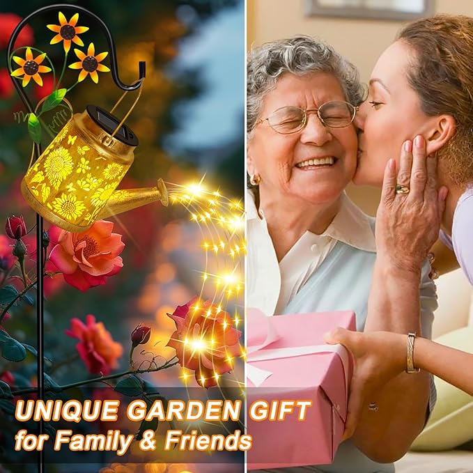 Christmas Gifts Sunflower Solar Watering Can Lights, Outdoor Waterproof Garden - Image 6