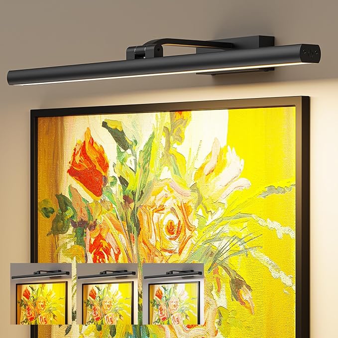 Wireless Picture Lights for Wall, 24in Battery Operated Wall Light for Painting by Eclipterra
