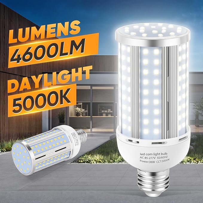 2 Pack 36W Corn LED Light Bulb Fanless, E26/E39 Medium/Large Mogul Base LED Cob - Image 2