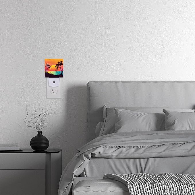 Night Light, Palm Tree with Beach Sunset Night Lights Plug into Wall - Image 7