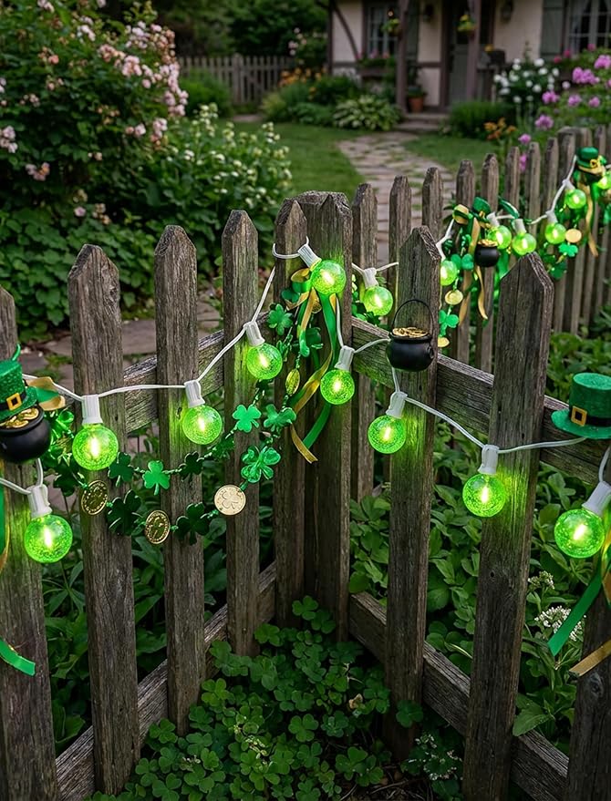 25FT G40 LED Outdoor Globe String Lights, Outdoor St. Patrick's Day Decorations - Image 5