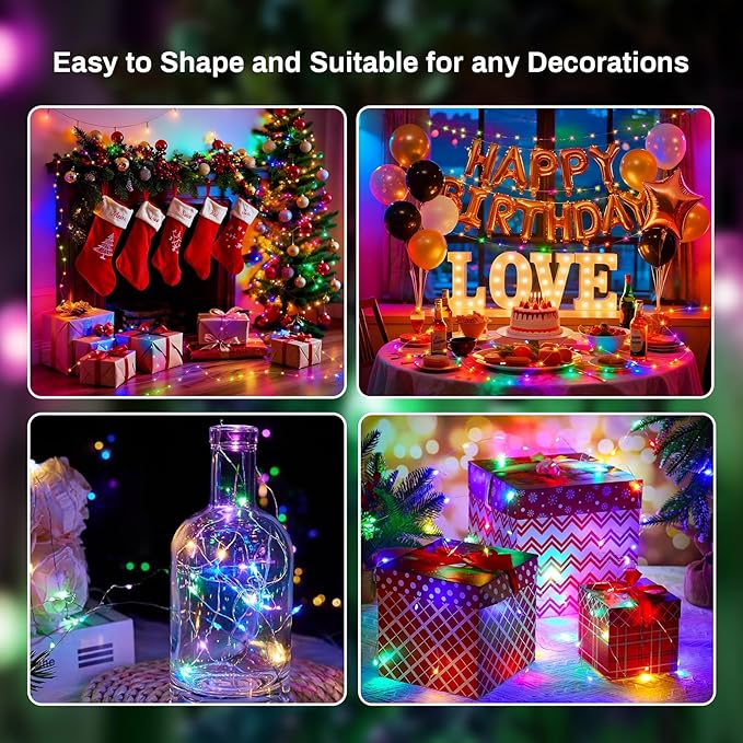 ZGWJ 8 Pack Fairy Lights Battery Operated, 7ft 20 Mini LED Fairy String Lights - Image 6