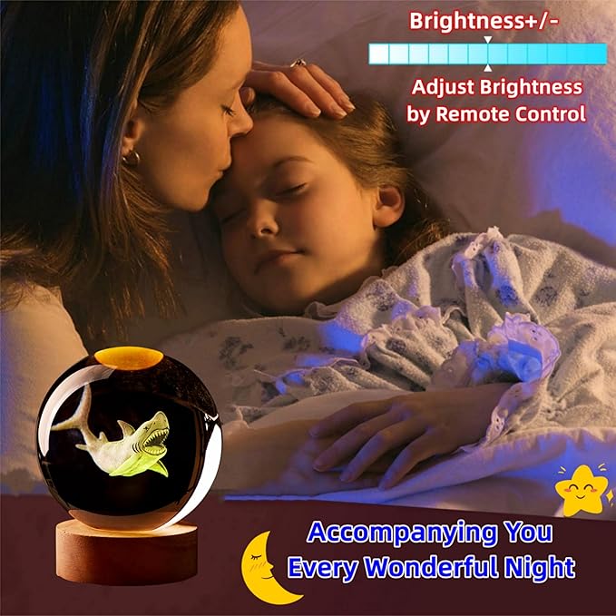 Large Shark Crystal Ball Night Light - Image 3