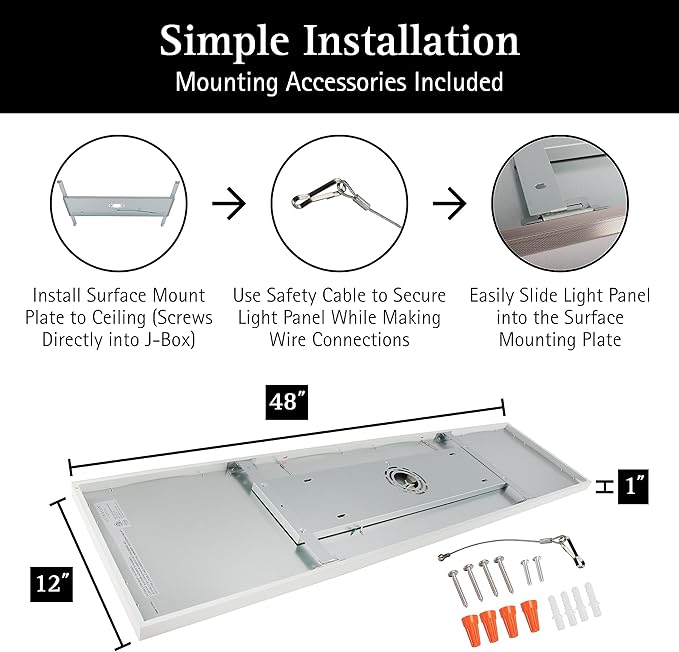 Ultralux 1x4 ft Surface Mount Ceiling Light Panel – Slim, Edge Lit, Flush Mount - Image 6