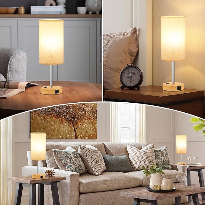 17.4Inches Tall Touch Bedside Table Lamps Set - Image 7
