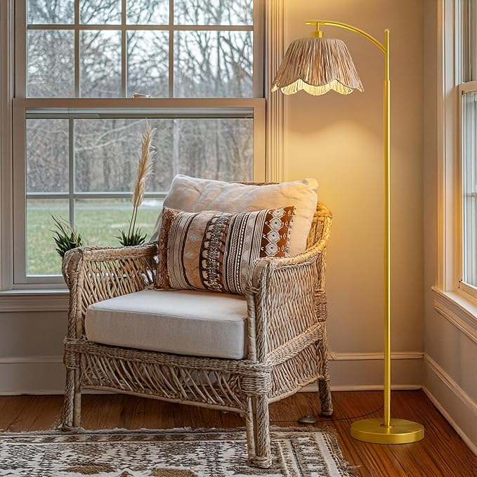 Oneach Boho Floor Lamp with 3 Color Temperatures, Farmhouse Floor Lamps - Image 2