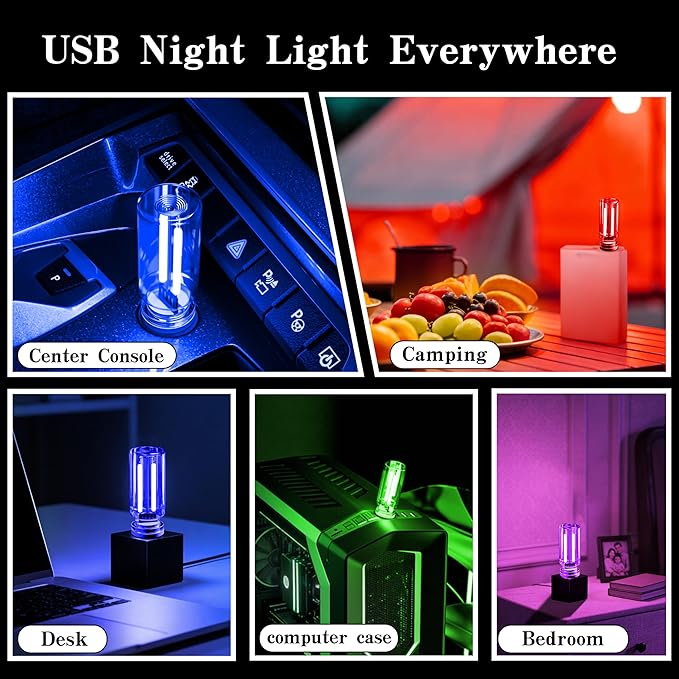 4 PCS Car USB Light Blub, Plug-in LED Ambient Lighting - Image 6