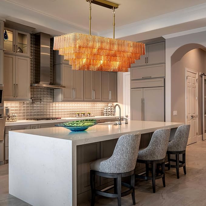 Rectangular Large Chandelier for Dining Room, Linear Chandelier - Image 7