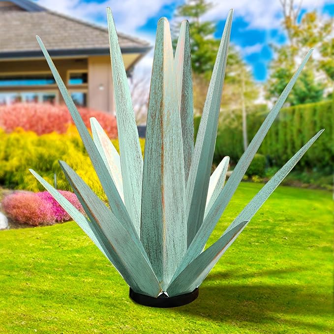 Large Tequila Rustic Sculpture, Rustic Metal Agave Plants by KODIBO
