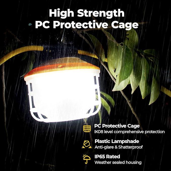 50FT Construction String Lights: 75W Ultra-bright 10500 lumens Linkable ETL - Image 3