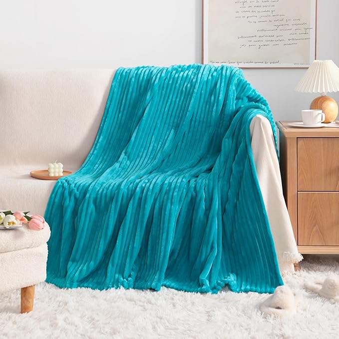 NTBAY Plush Flannel Twin Bed Blanket, 60X80 Inches Soft and Warm Lightweight - Image 2
