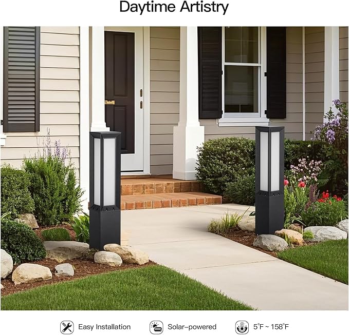Solar Pathway Light, 31.5" Landscape Path Lights Outdoor Waterproof, Aluminum - Image 5
