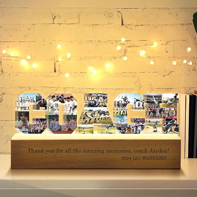 Personalized Coach Photo Collage LED Night Light - Image 4