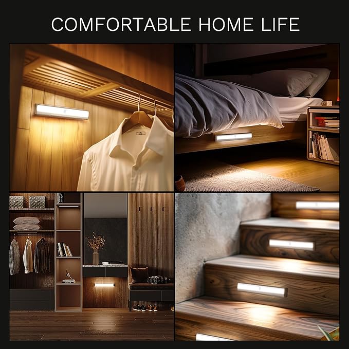 6 Pack LED Motion Sensor Lights, 10 LED Closet Battery Operated Lights - Image 5