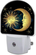 Crescent Moon and Stars Night Light Plug into Wall, Boho Sun Moon Dusk to Dawn by sndheke
