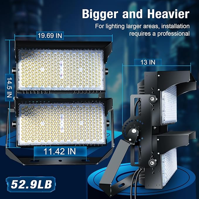 900W Led Stadium Lights, IP66 High Power Outdoor Sport Court Arena Light - Image 4