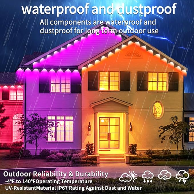 300FT Permanent Outdoor Lights, IP67 Waterproof LED Lights, App/Remote Control - Image 4