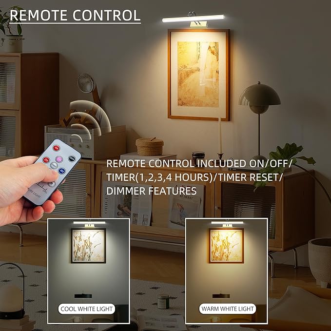 Picture Light, Picture Lights for Wall Cordless, Battery Wall Lights for - Image 2