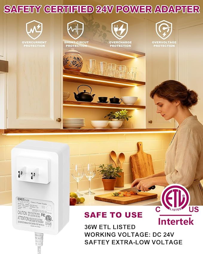 EMITEVER Under Cabinet Lighting kit, UL Listed Dimmable Led Lights Strip - Image 5
