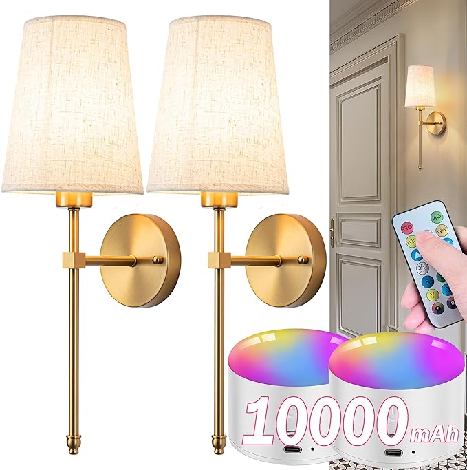 Battery Operated Wall Sconce Set Of Two by YHCDLAMP