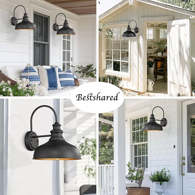 Bestshared Outdoor Barn Light, Outdoor Wall Sconce, Farmhouse Porch Wall lamp - Image 8