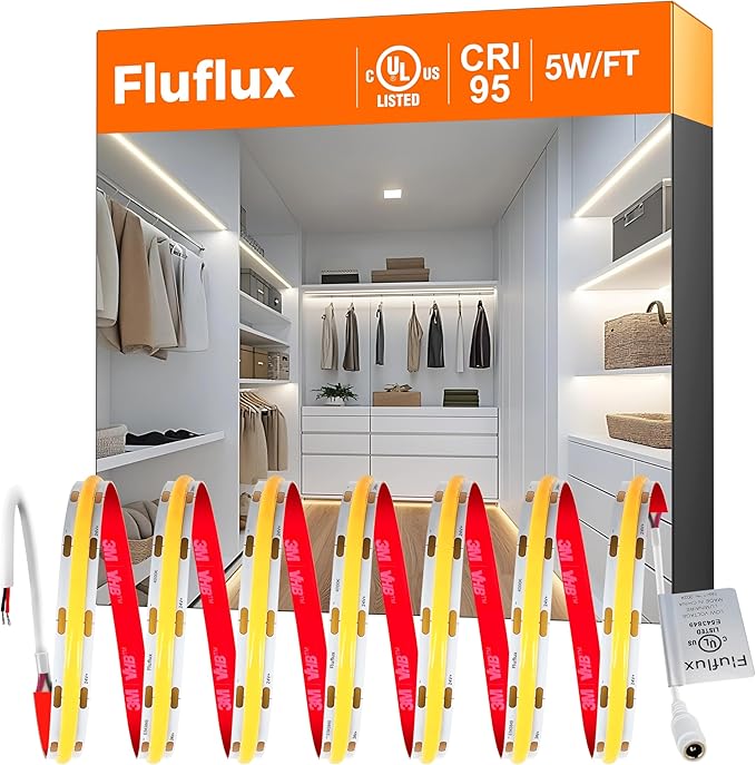 COB LED Strip Lights 4000K, 24V DC LED Tape Light by FlufluxDirect
