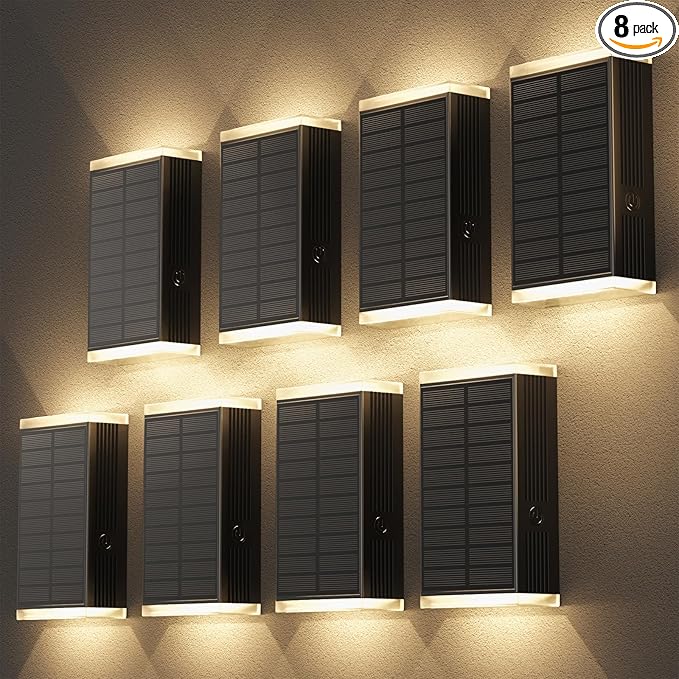Solar Wall Light Outdoor, 3000/4000/6000K 3 Modes Dusk to Dawn Lighting Wall by UGDLUCK