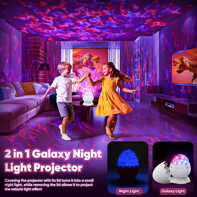 Dinosaur Egg Galaxy Projector for Bedroom, Night Lights for Kids Room - Image 4