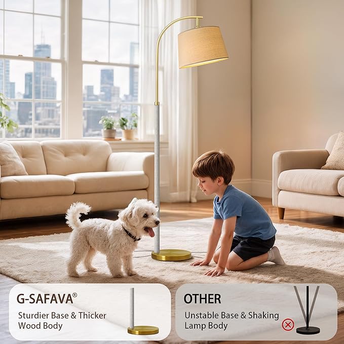 63" Wood Floor Lamps for Living Room - Image 3