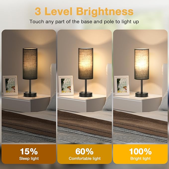 Black Touch Table Lamps Set - Image 2