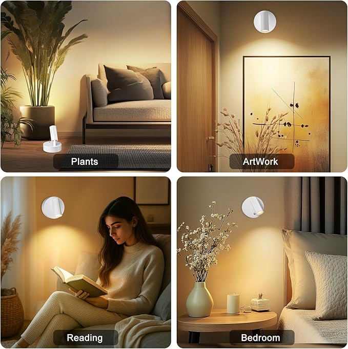 Kimjo Spot Lights Indoor, Wireless LED Spotlight, Uplighting Indoor - Image 8