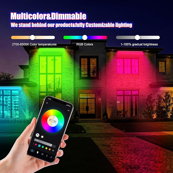 Smart Wall Washer Light Dimmable APP Control, 180W RGBCW Color Changing Linear - Image 2