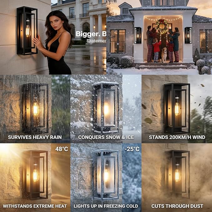 6Pack 18inch Outdoor Wall Light Fixtures, Exterior Waterproof Lanterns - Image 7