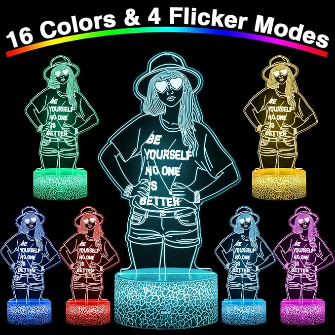 Night Light, Birthday Gift for Girls, Dimmable 3D Lamp Illusion LED, Merch for - Image 3